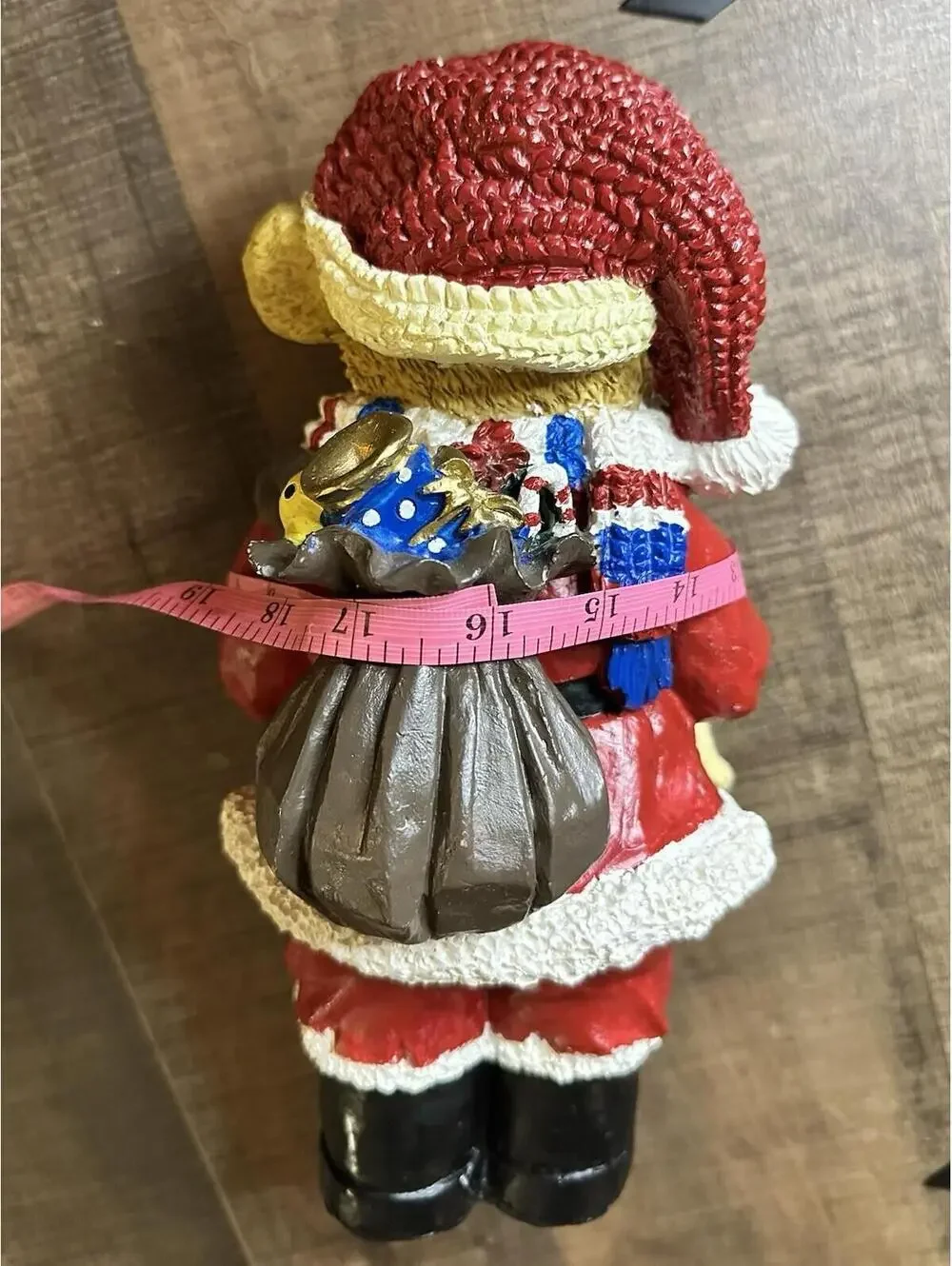 Vintage Christmas Teddy Bear Figurines Set of 2 Holiday Decor Resin